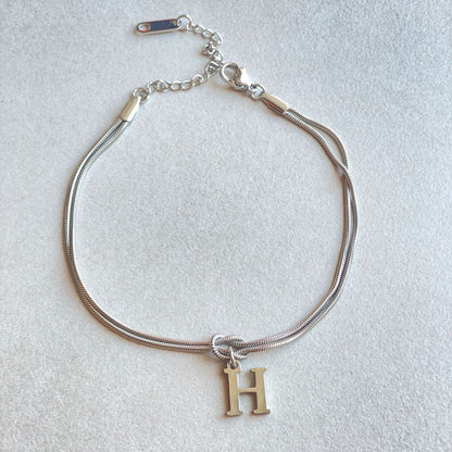 Golden initial bracelet