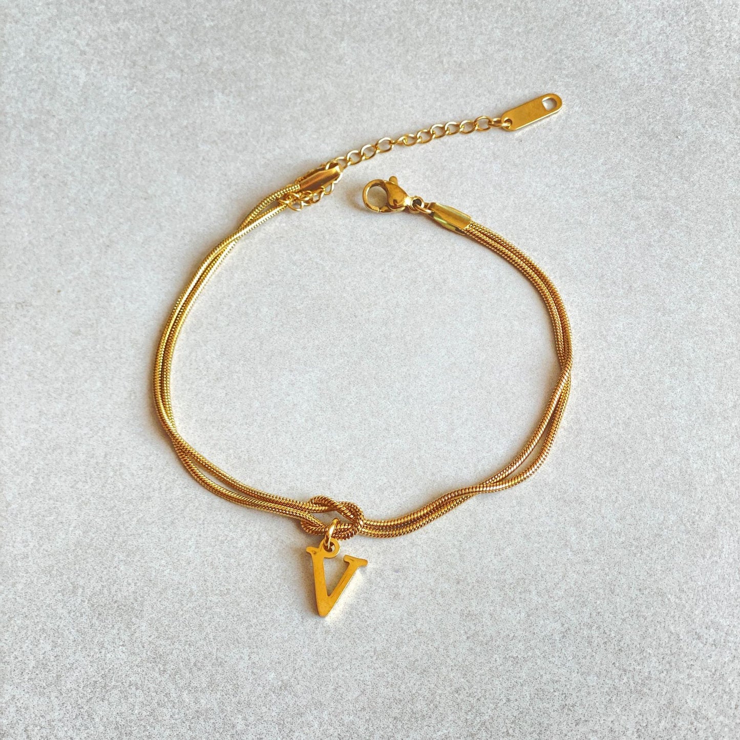Golden initial bracelet