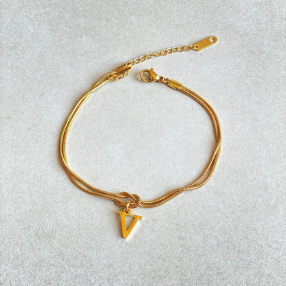 Golden initial bracelet