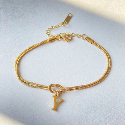 Golden initial bracelet