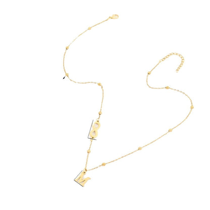 Golden initial necklace