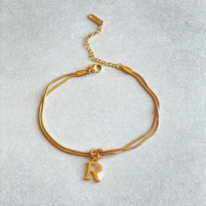 Golden initial bracelet