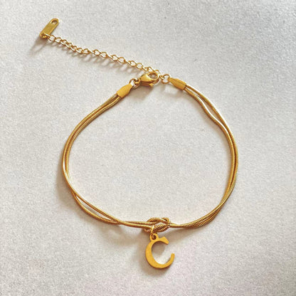 Golden initial bracelet