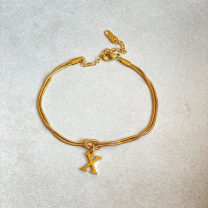 Golden initial bracelet