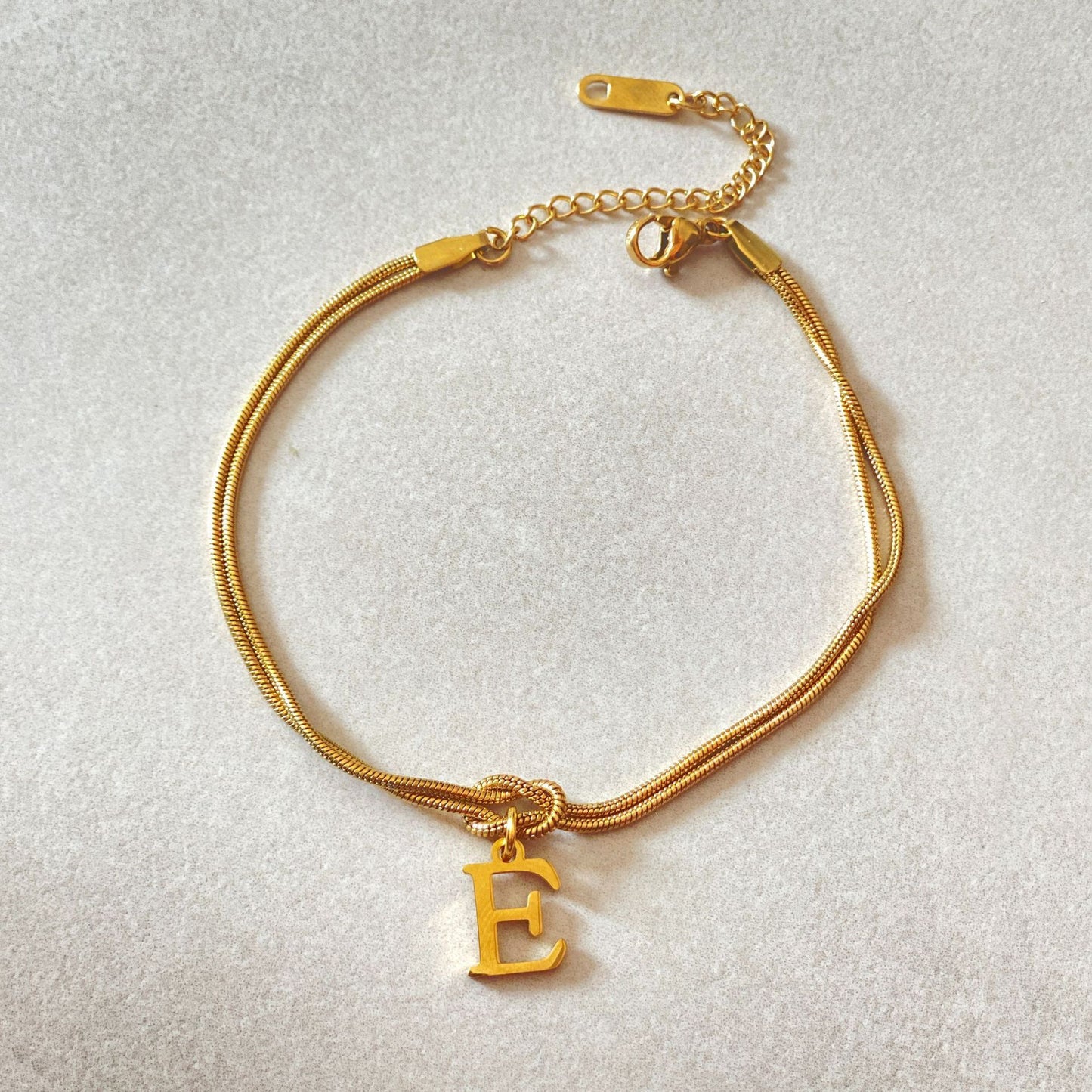 Golden initial bracelet